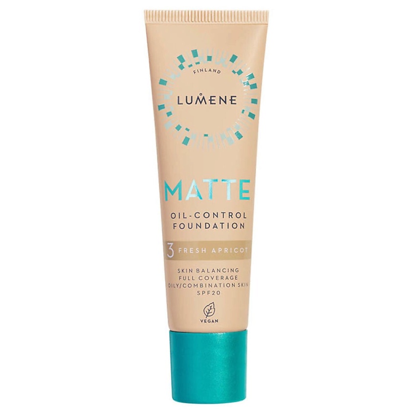 Изображение товара LUMENE Матирующий тональный крем Matte Oil-Control Foundation SPF20, Оттенок: 3 Fresh Apricot