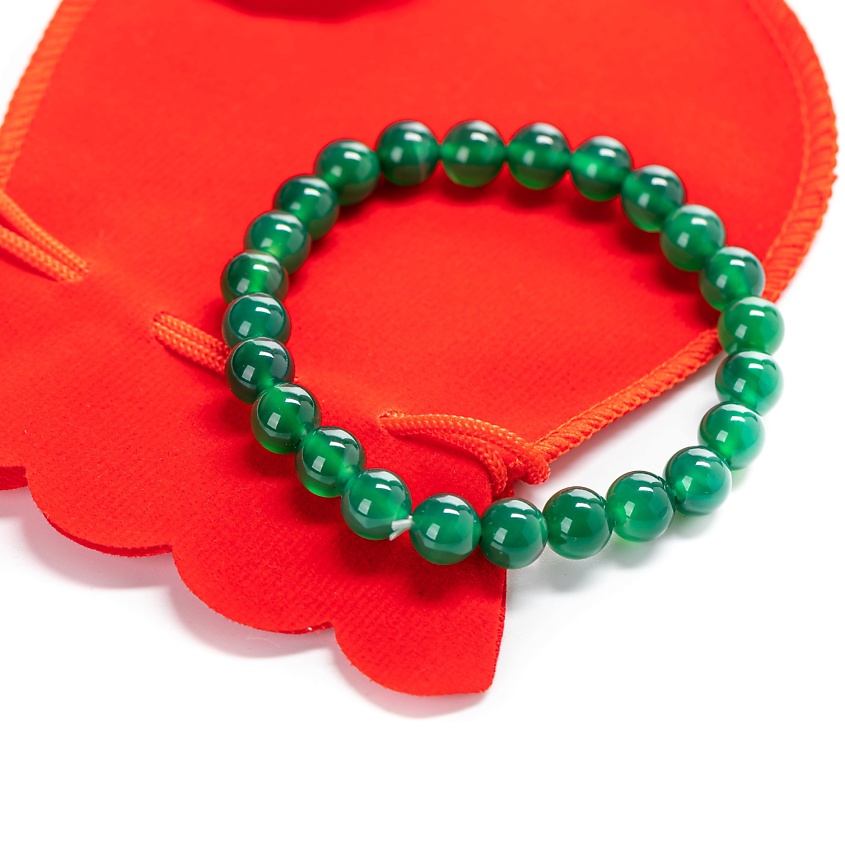 Изображение товара AGAT-ILONA Браслет женский из бусин хризопраз в подарочном мешочке, цвет: Зеленый, размер: 17
