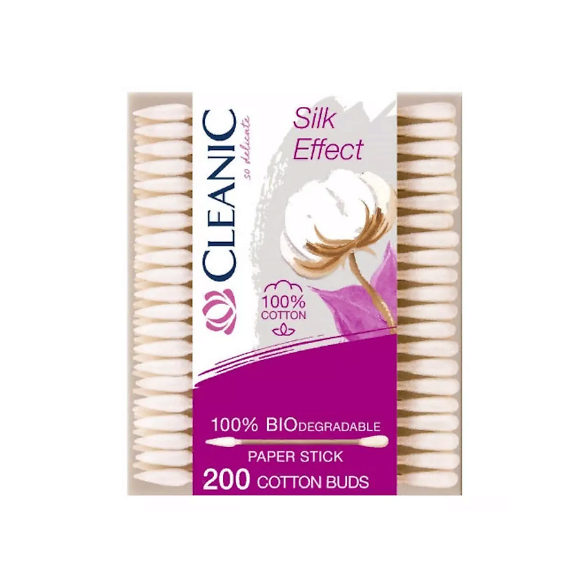 Изображение товара CLEANIC Silk Effect Гигиенические ватные палочки, 200 шт.