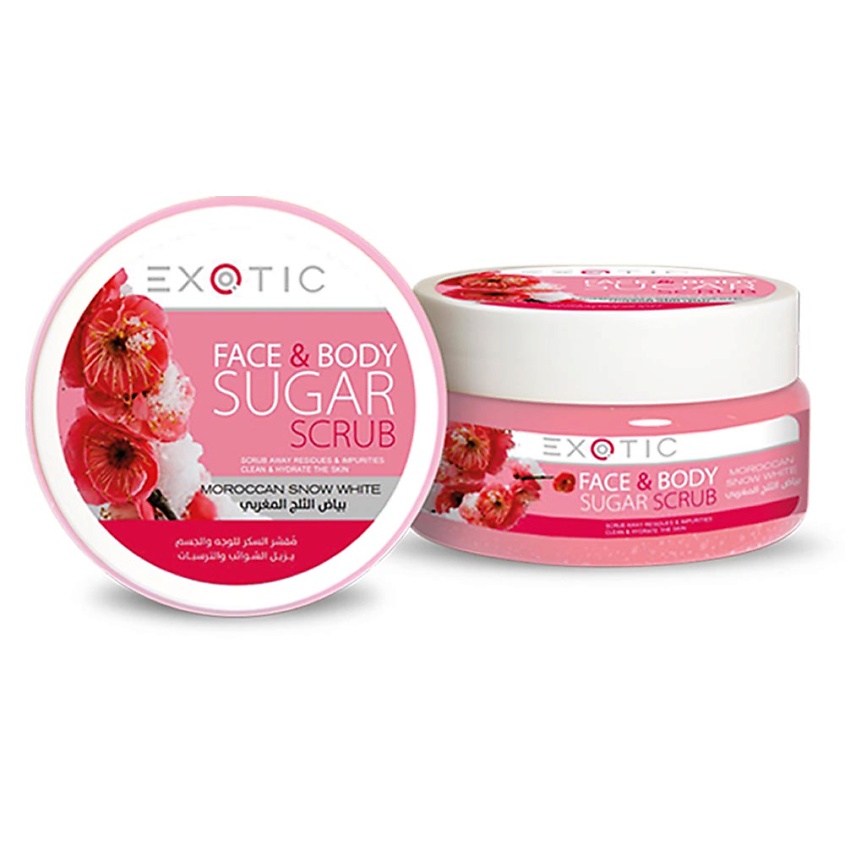 Изображение товара EXOTICMOOD Сахарный скраб для лица и тела Moroccan Snow White, 300 мл