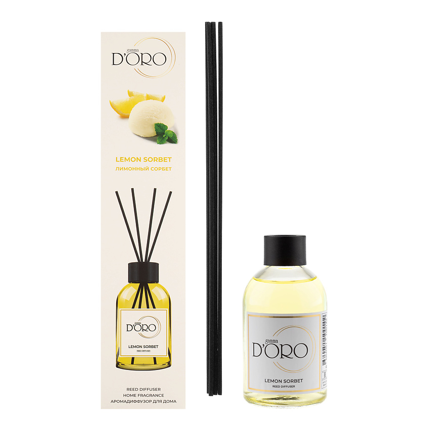 Изображение товара GAMMA D'ORO Диффузор ароматизатор для дома парфюм аромадиффузор "Лимонный сорбет", 100 мл