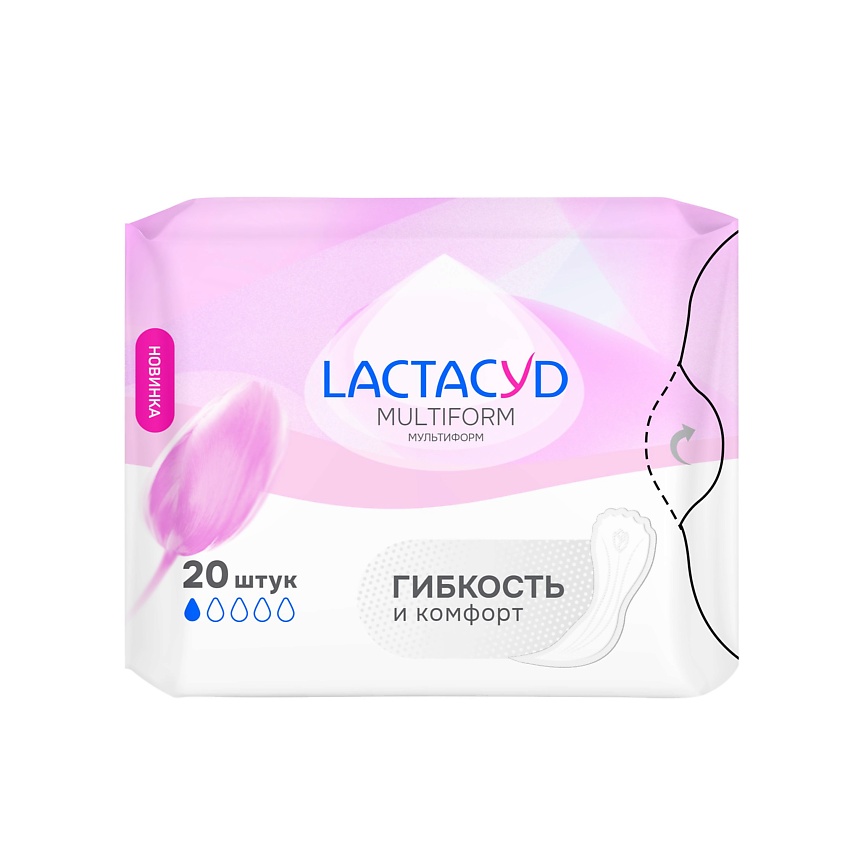 Изображение товара Гигиенические прокладки LACTACYD Multiform ежедневные 20 шт не ароматизированные