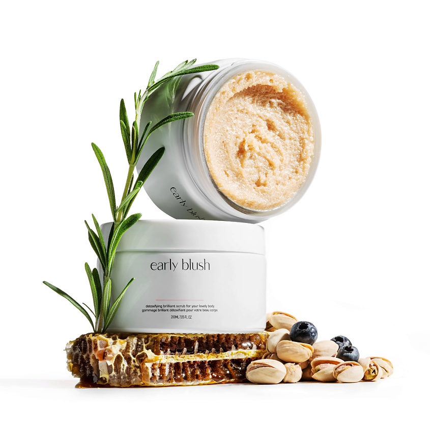 Изображение товара LUNAR LABORATORY Натуральный сахарный скраб для тела с ценными маслами и ароматом ванили EARLY BLUSH, 200 мл