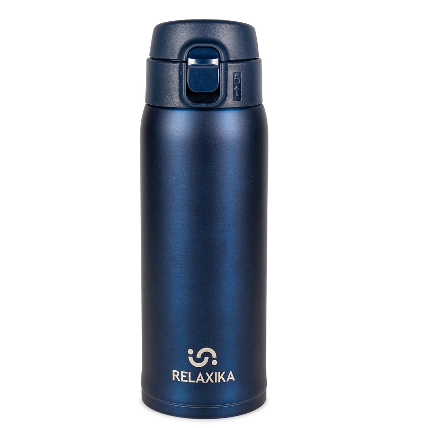 Изображение товара RELAXIKA Термокружка для кофе и чая (термос-кружка), Объем 480 мл. Цвет: синий.Размер: высота 21 см, диаметр 7 см, горлышко 4,9 см.