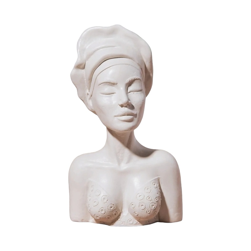 Изображение товара Магическая статуэтка Кубинка ручной работы из гипсобетона для интерьера и подарка