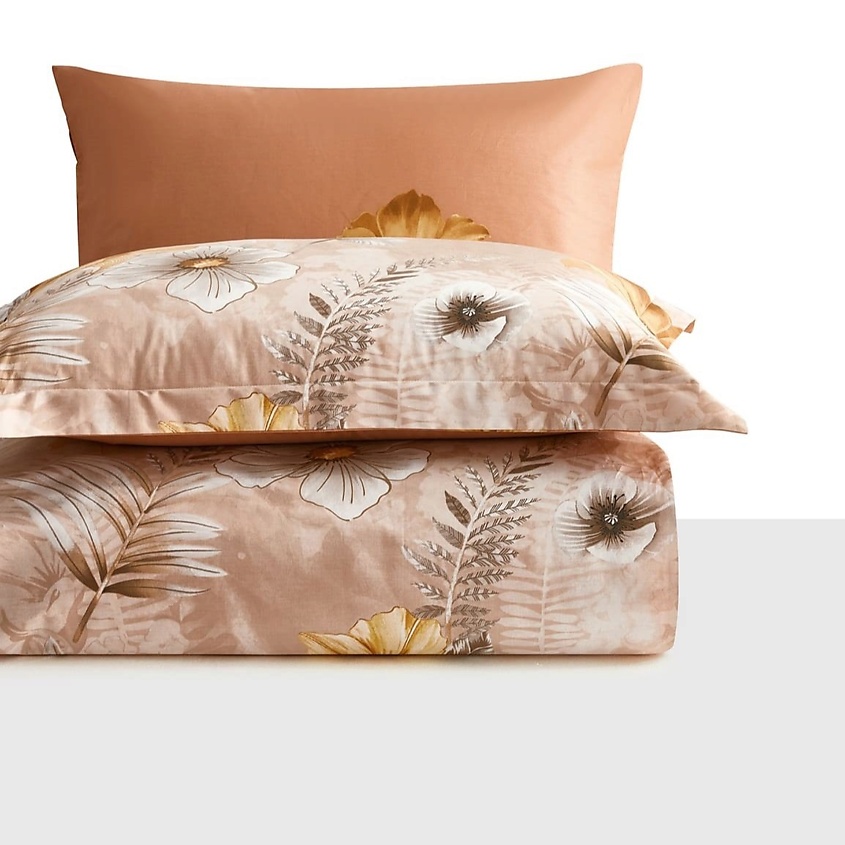 Изображение товара ARYA HOME COLLECTION Постельное белье Alamode Сатин Семейный 160x220 Calendula оранжевый, 1 шт