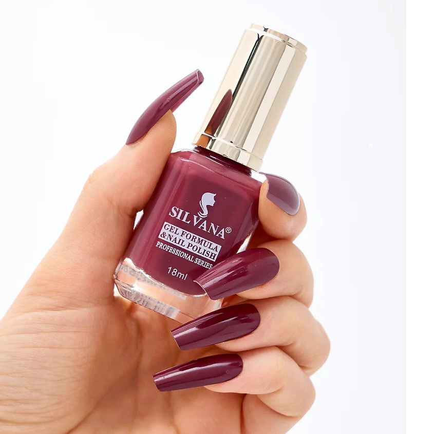 Изображение товара Гибридный лак для ногтей SILVANA Малиновый 308 рублей не требует УФ-лампы