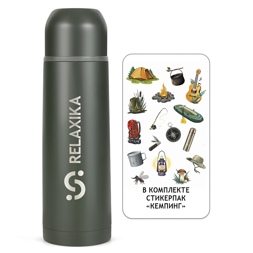 Изображение товара RELAXIKA Термос 750 мл для чая и кофе металлический, Хаки