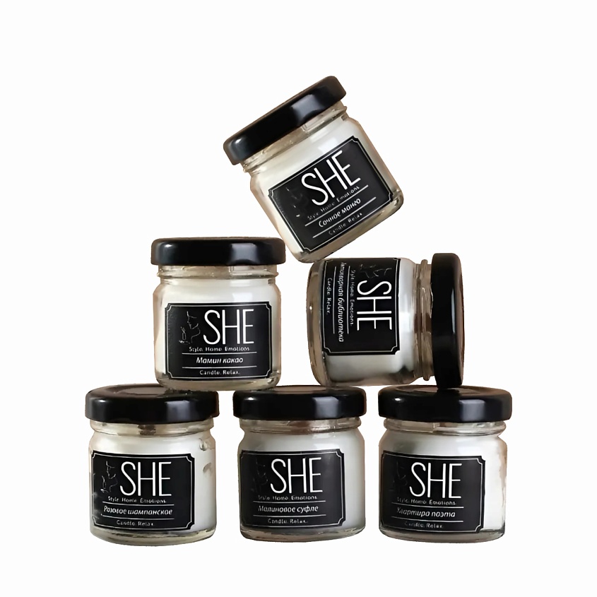 Изображение товара SHE STYLE Подарочный набор в баночках ароматические свечи для дома, 1 шт
