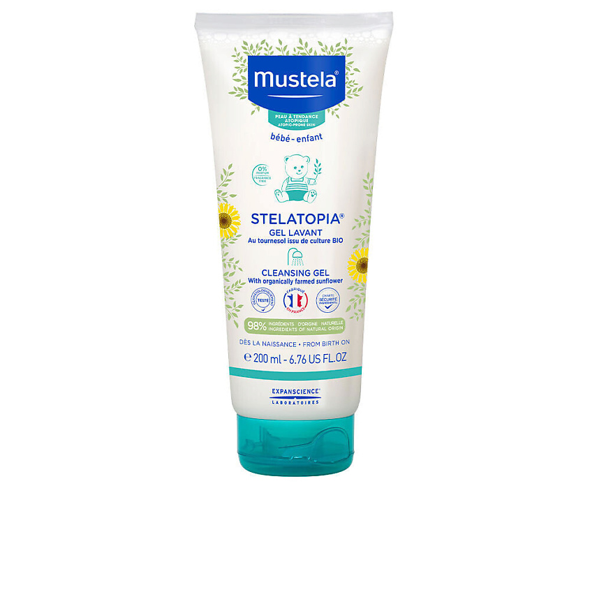 Изображение товара MUSTELA Деликатный гель для купания Stelatopia для сухой и атопической кожи, 200 мл