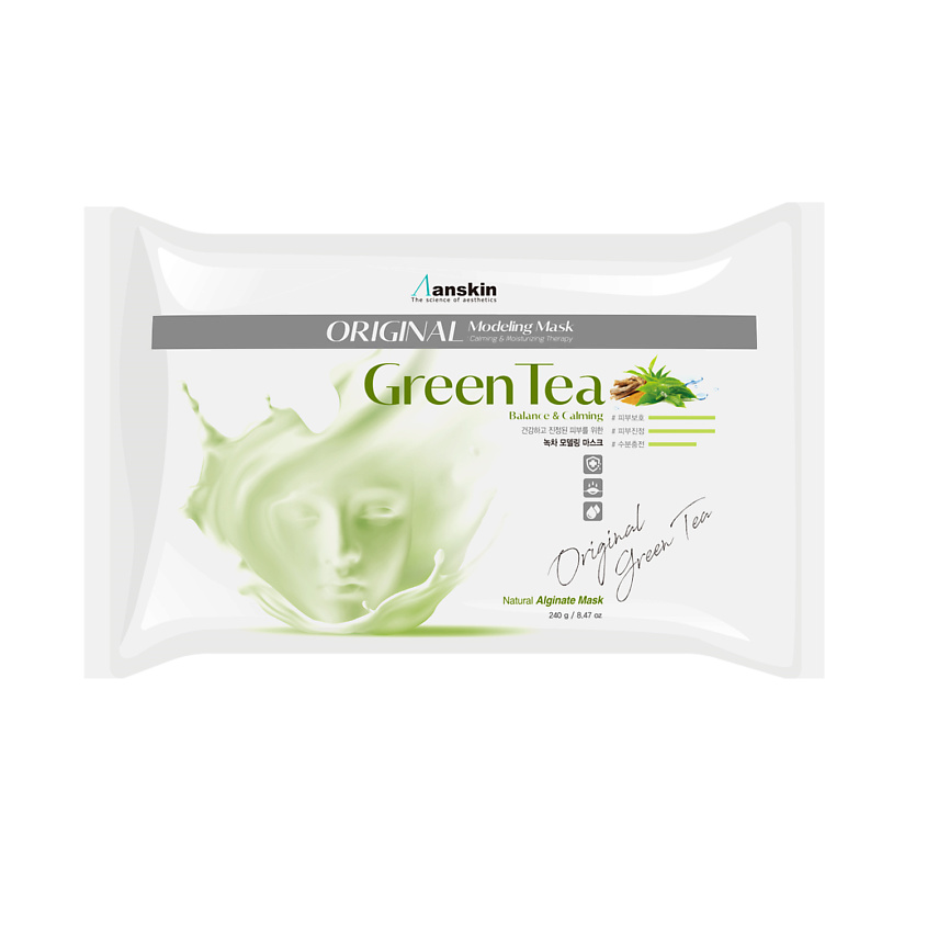 Изображение товара ANSKIN Маска альгинатная с экстрактом зеленого чая успокаивающая, 240