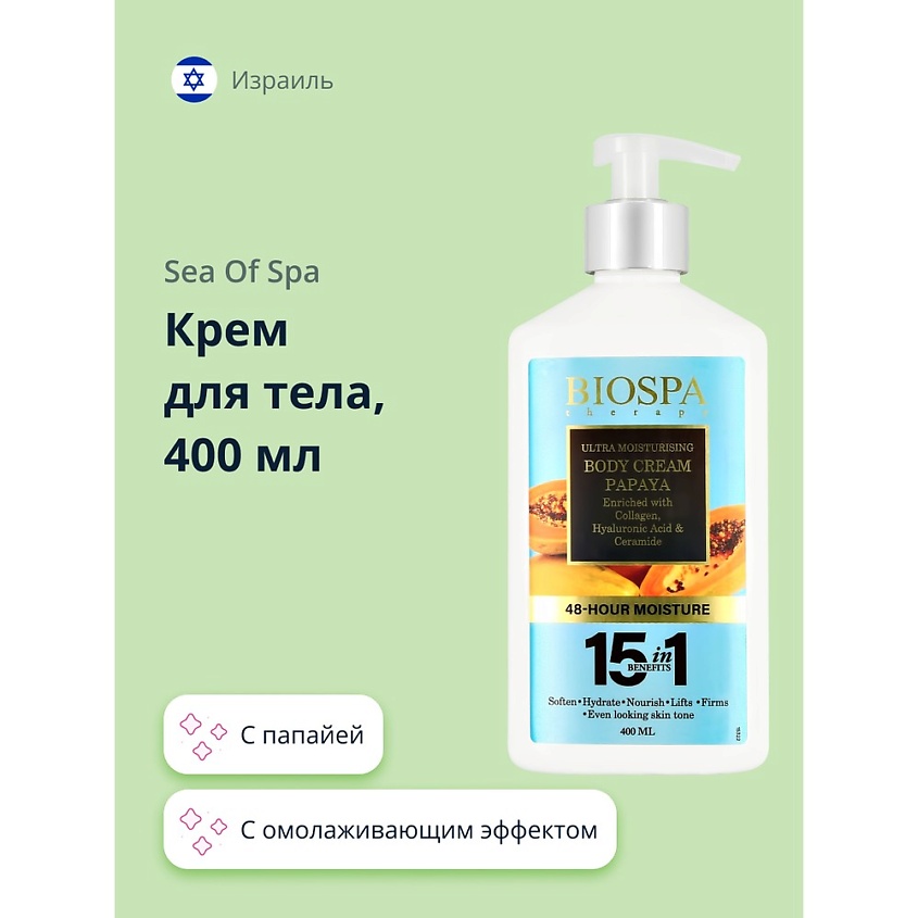 Изображение товара Крем для тела BIOSPA с папайей Sea of Spa 400 мл увлажнение питание для всех типов кожи