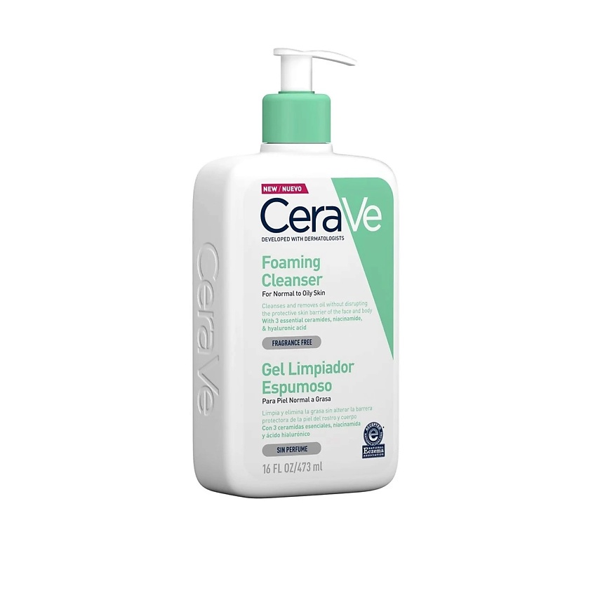 Изображение товара CERAVE Гель для умывания без парфюмерной отдушки, для нормальной и жирной кожи, 473 мл