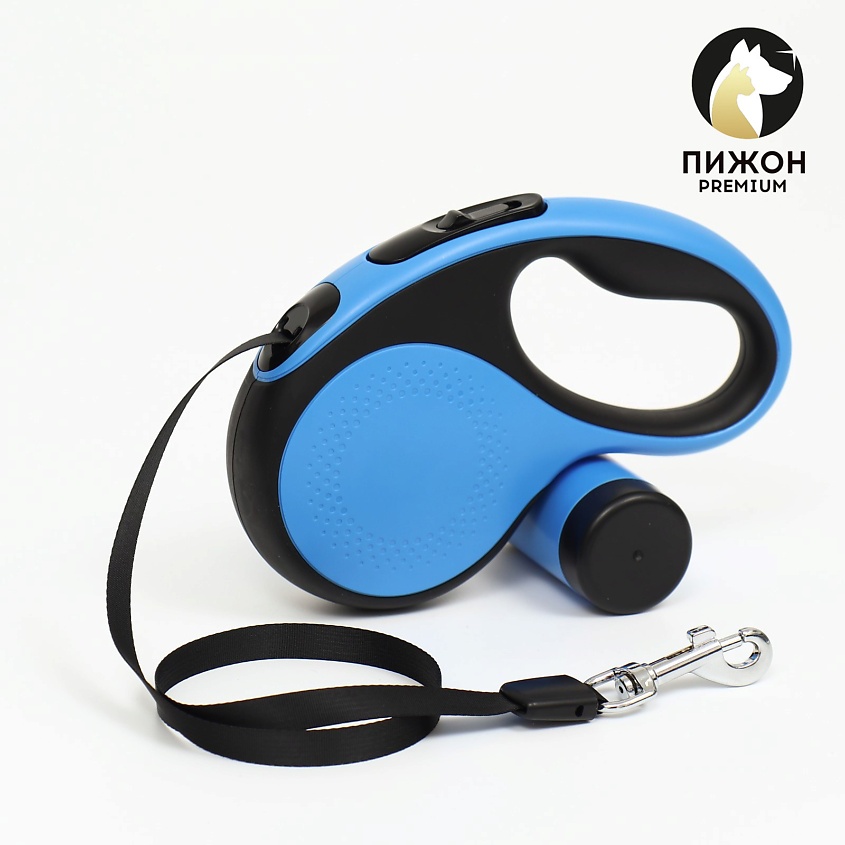 Изображение товара Поводок усиленный с амортизатором, контейнером и пакеты для собак до 15 кг ПИЖОН