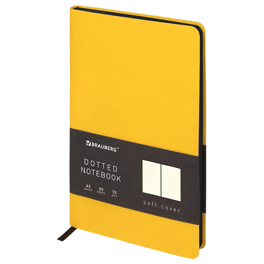 Изображение товара BRAUBERG Блокнот А5 Metropolis Mix 80 листов, Желтый