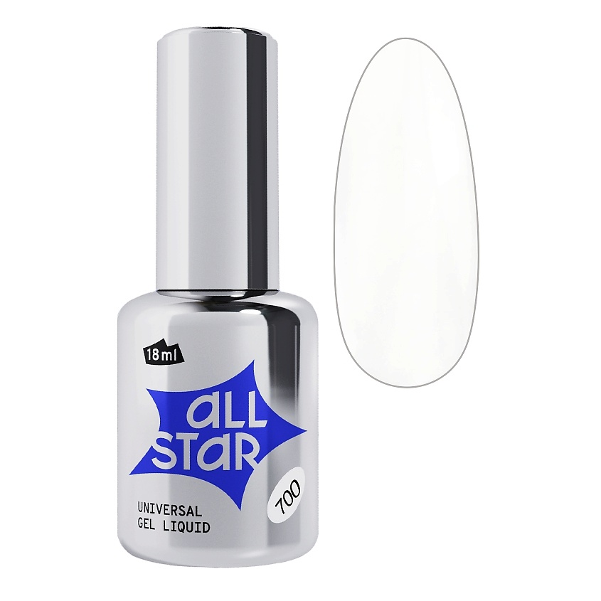 Изображение товара ALL STAR PROFESSIONAL Гель скульптурный низкой вязкости, Скульптурный гель для наращивания и моделирования ногтей Universal Gel Liquid 700