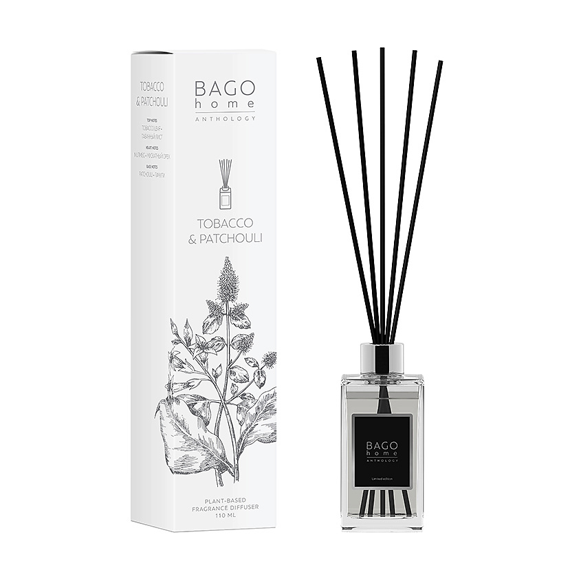 Изображение товара BAGO HOME Ароматический диффузор Табак и пачули 110 мл для дома