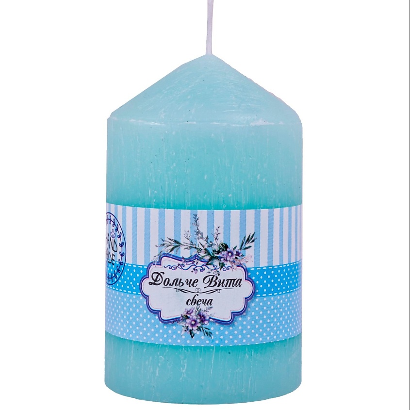 Изображение товара ИНДОКИТАЙ Свеча пеньковая средняя "Дольче вита", цвет: Голубой, 1 шт