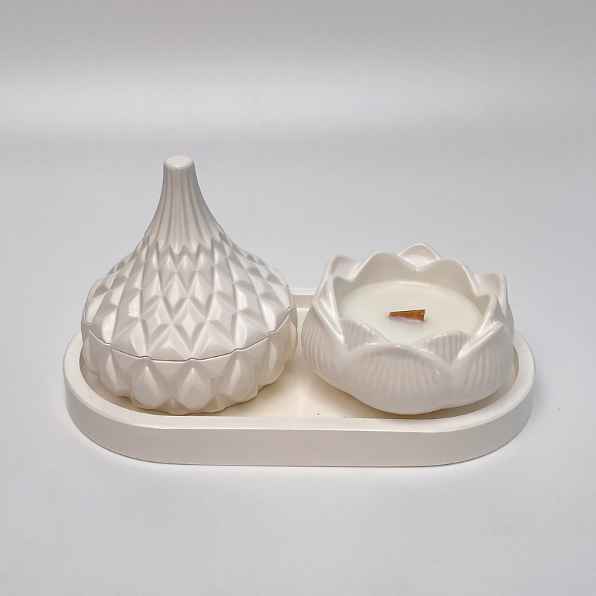 Изображение товара SIMVOLASTRO Набор интерьерных ароматических свечей Бобы тонка, Белый