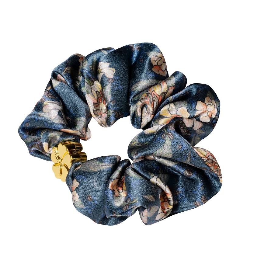 Изображение товара Шелковая резинка для волос Лазоревый цветок из натурального шелка