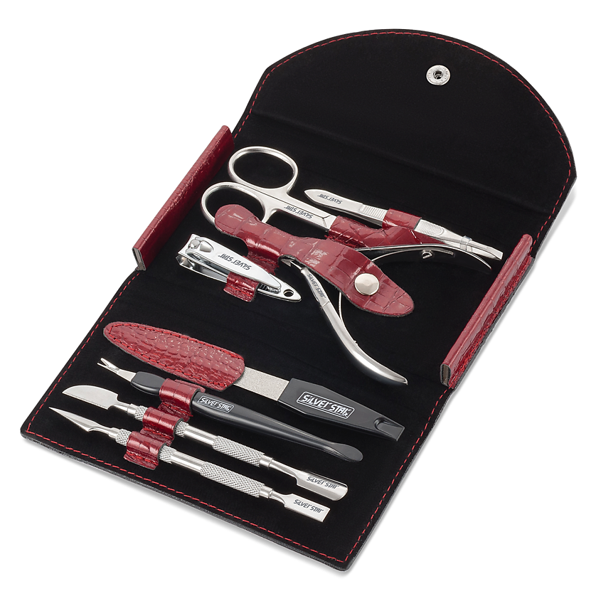 Изображение товара Набор для маникюра и педикюра SILVER STAR 8 шт в футляре подарочный