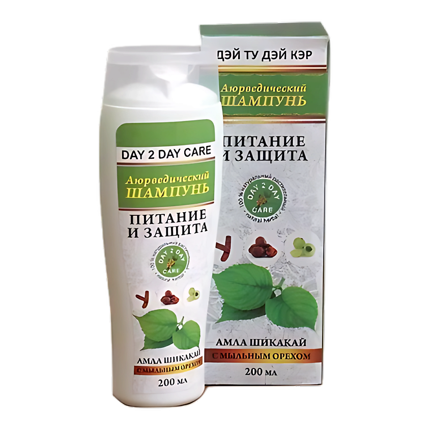 Изображение товара DAY 2 DAY CARE Аюрведический шампунь для волос "ПИТАНИЕ И ЗАЩИТА" с Амла и Шикакай, 1 шт.