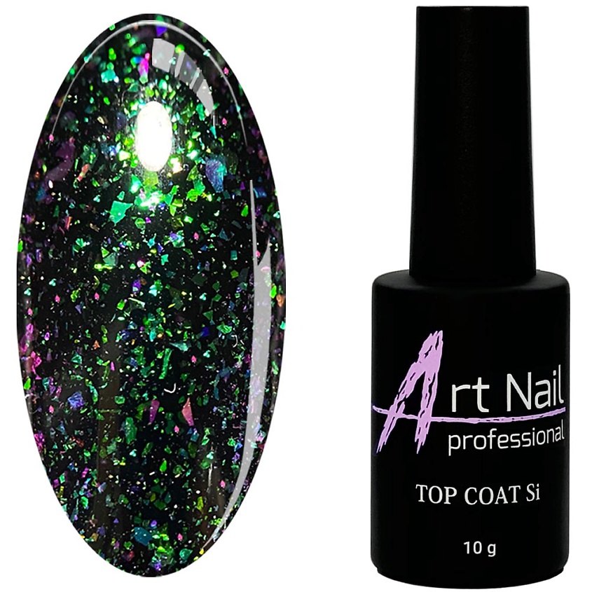 Изображение товара ART NAIL PROFESSIONAL Топ Yuki 03 глянцевое покрытие с цветными хлопьями 2 минуты полимеризация