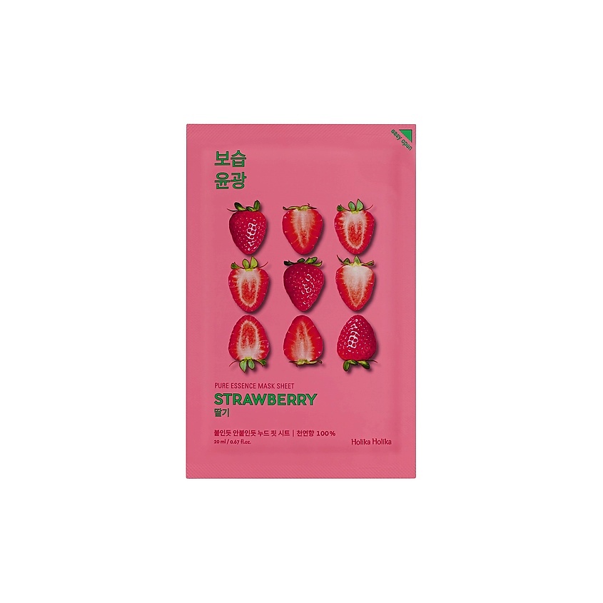 Изображение товара HOLIKA HOLIKA Маска для лица тканевая освежающая Pure Essence Mask Sheet Strawberry, 20 мл
