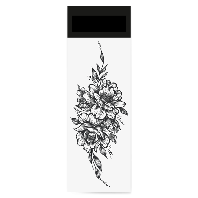 Изображение товара PRINT FACTORY Временная переводная татуировка Цветы, 1 шт.