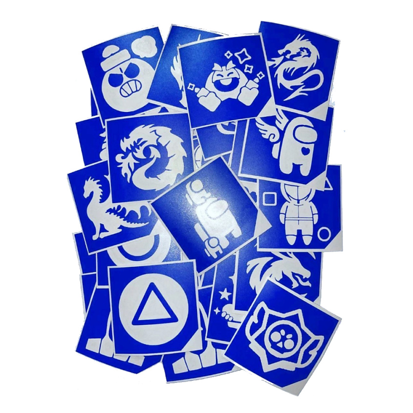 Изображение товара Набор трафаретов для блеск тату 48 шт безопасное временное украшение