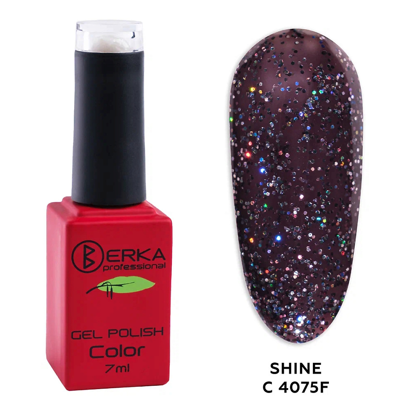 Изображение товара Гель-лак для ногтей Shine C №C-4075F от BERKA с блестками и шиммером