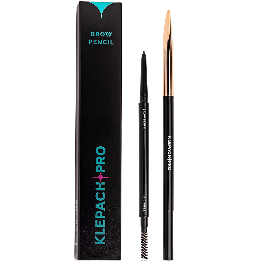 Изображение товара KLEPACH.PRO Карандаш для бровей автоматический с щеточкой, 02 coffee, цвет кофейный
