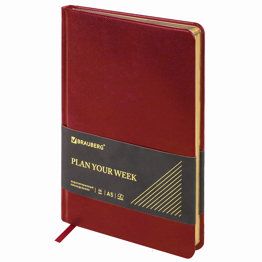 Изображение товара BRAUBERG Еженедельник А5 Iguana, Красный