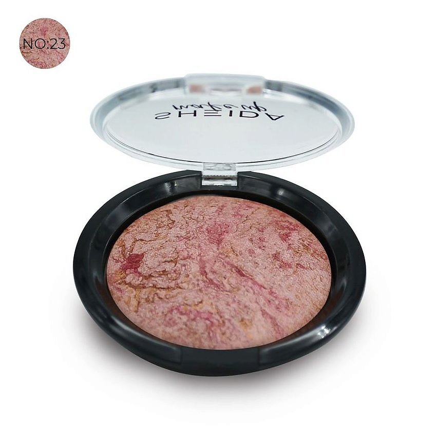 Изображение товара SHEIDA Терракотовая румяна-бронзатор, Тон №23, Цвет- розовый персик,перламутровый