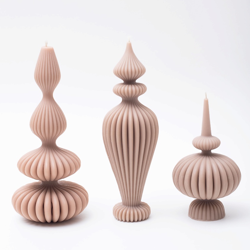 Изображение товара BYGY BY GOLUBOVSKAYA YAKANINA Набор декоративных свечей, Бежевый