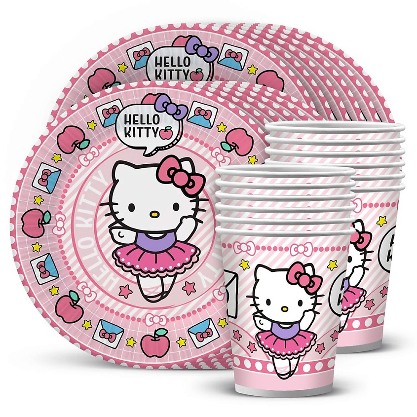 Изображение товара ND PLAY Набор посуды для праздника Hello Kitty, 1 шт.