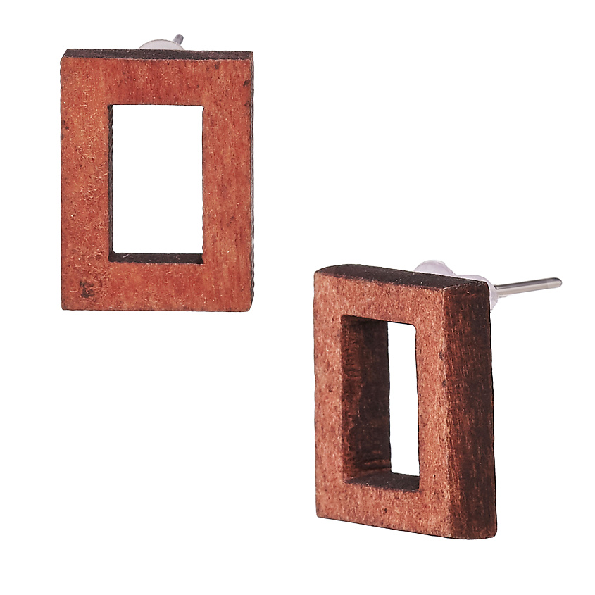 Изображение товара Минималистичные серьги из мореного дерева и гипоаллергенного сплава Nothing But Love