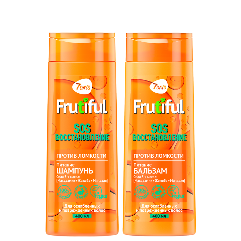 Изображение товара Набор шампунь и бальзам для волос 7DAYS SOS восстановление 400 мл + 400 мл