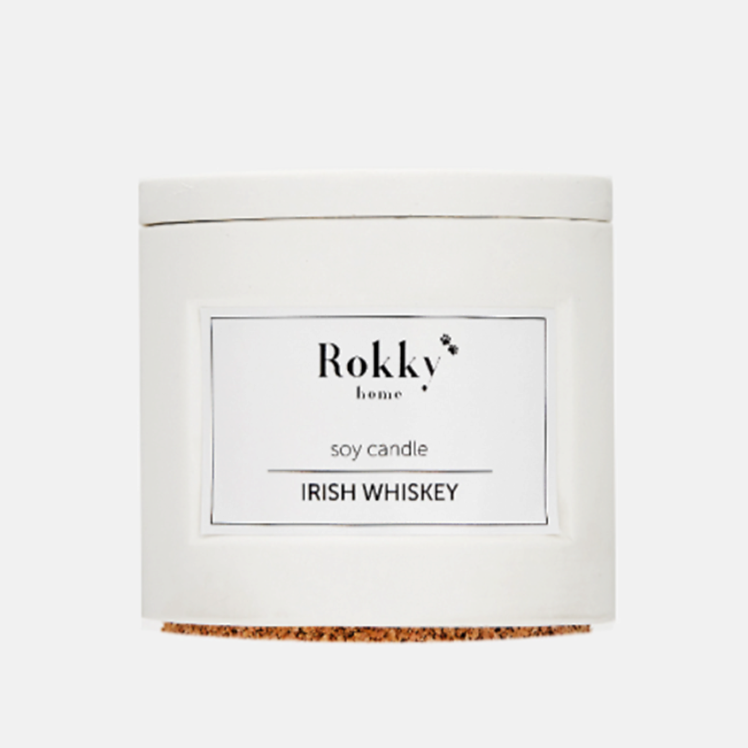 Изображение товара Ароматическая свеча ROKKYHOME Ирландский виски 125 мл с деревянным фитилем