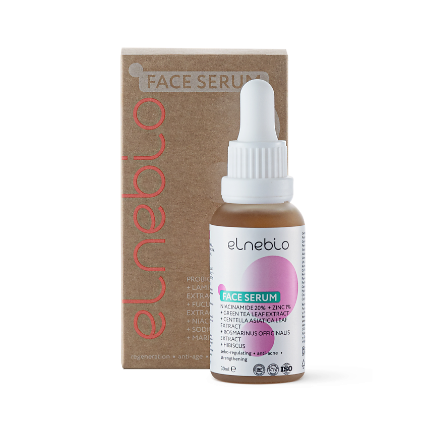 Изображение товара ELNEBIO FACE SERUM niacinamide 20% + zinc 1% для проблемной кожи 1 шт.