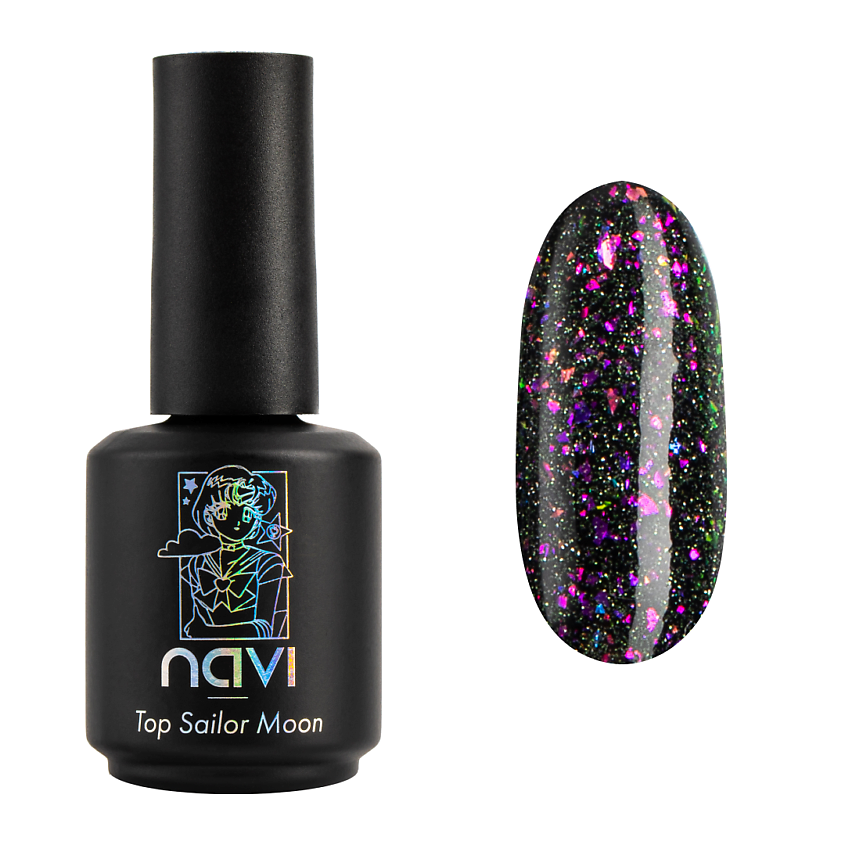 Изображение товара NAVI Топ для ногтей светоотражающий c хлопьями юкки, тон 05