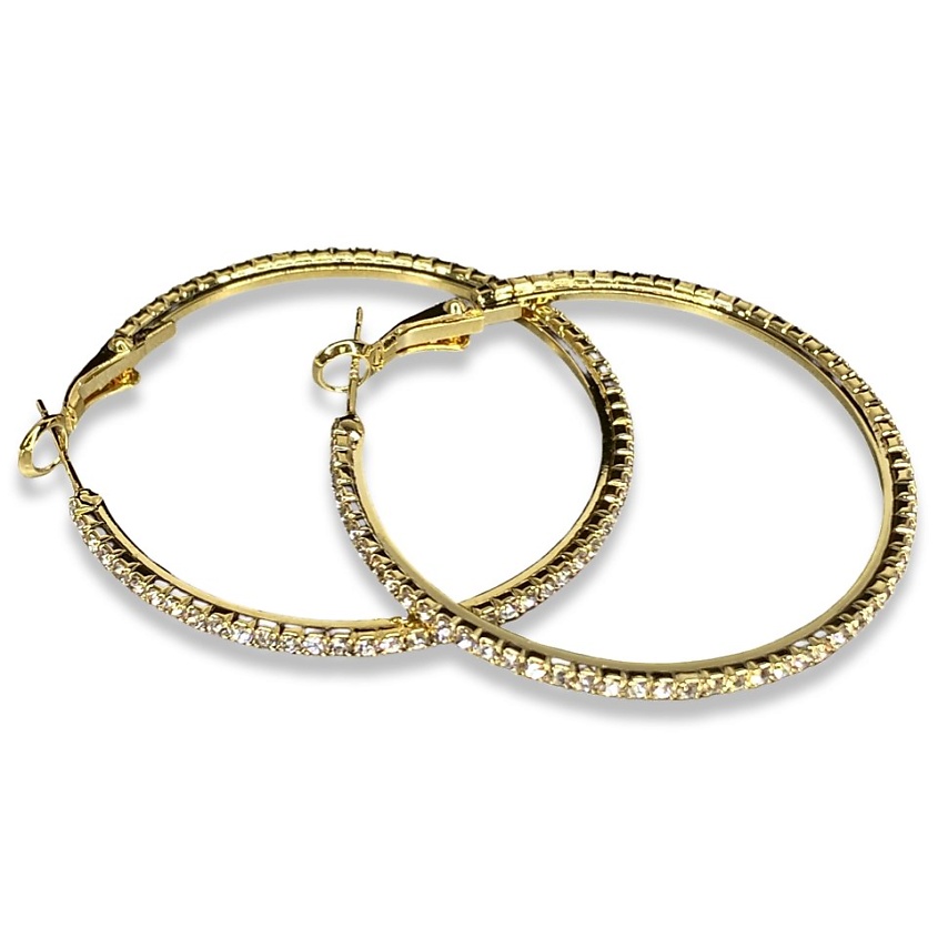 Изображение товара AMANTE CRYSTAL Серьги кольца 4см strass, Золотой