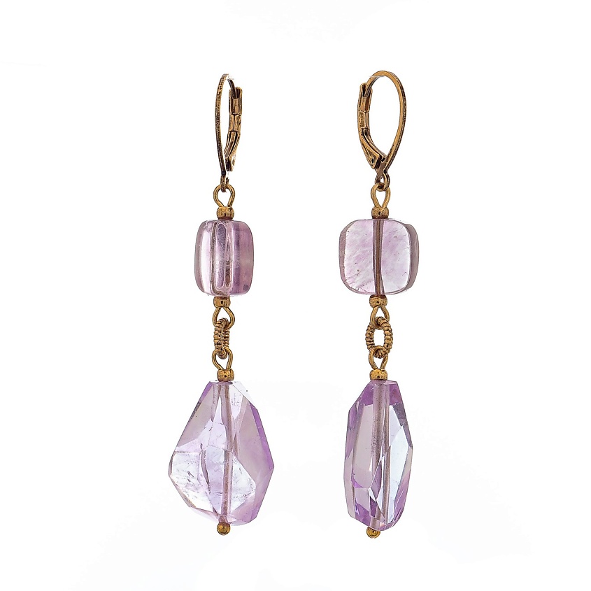 Изображение товара LANZEROTTI Серьги Ispirazione, аметист, флюорит, цвет: Сиреневый, размер: 6