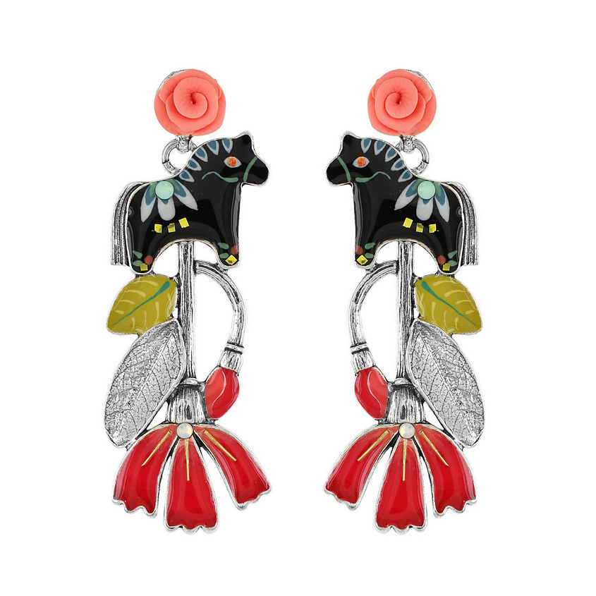 Изображение товара Тaratata Серьги Folk из полимерной глины и смолы с стразами и блестками для женщин