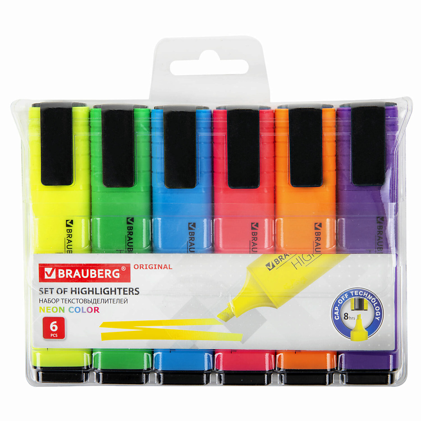 Изображение товара BRAUBERG Набор текстовыделителей "ORIGINAL NEON", 1 шт