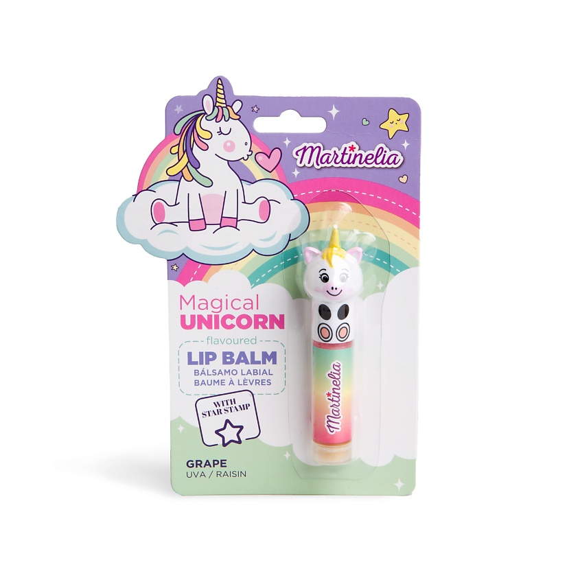 Изображение товара MARTINELIA Бальзам для губ "Волшебный единорог", виноград, Прозрачный