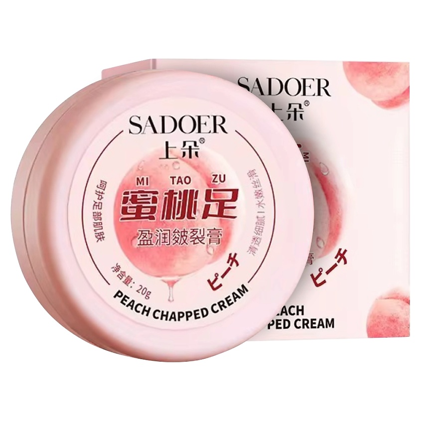 Изображение товара SADOER Крем для ног против трещин увлажняющий с ароматом персика, 20 гр.
