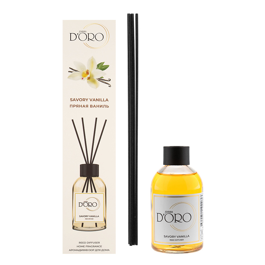 Изображение товара GAMMA D'ORO Диффузор ароматизатор для дома парфюм аромадиффузор "Пряная ваниль", 100 мл
