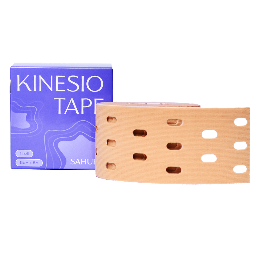 Изображение товара SAHURA Кинезиотейп для лица и тела перфорированный бежевый