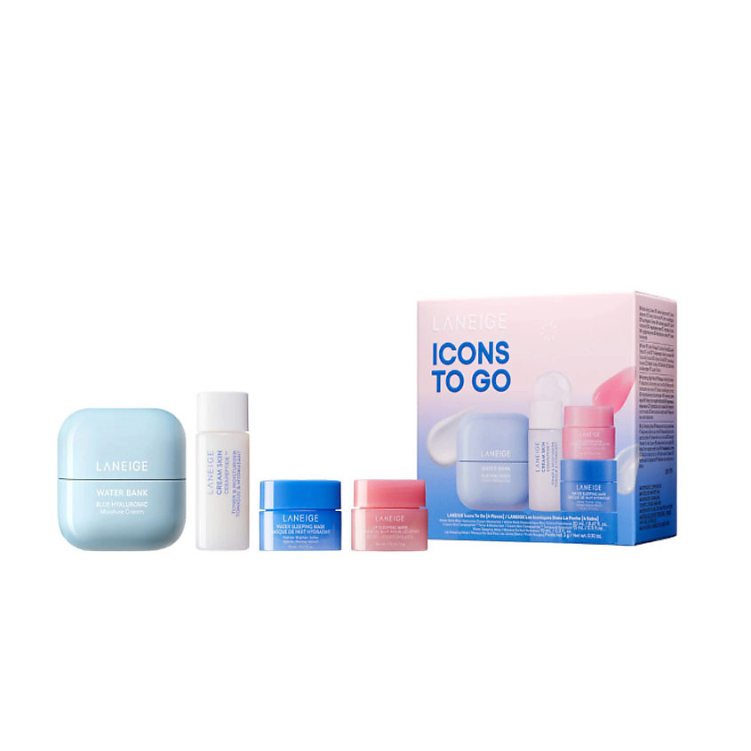 Изображение товара LANEIGE Набор для ухода за лицом Icons To Go 20 мл 25 мл 3 г 15 мл для женщин